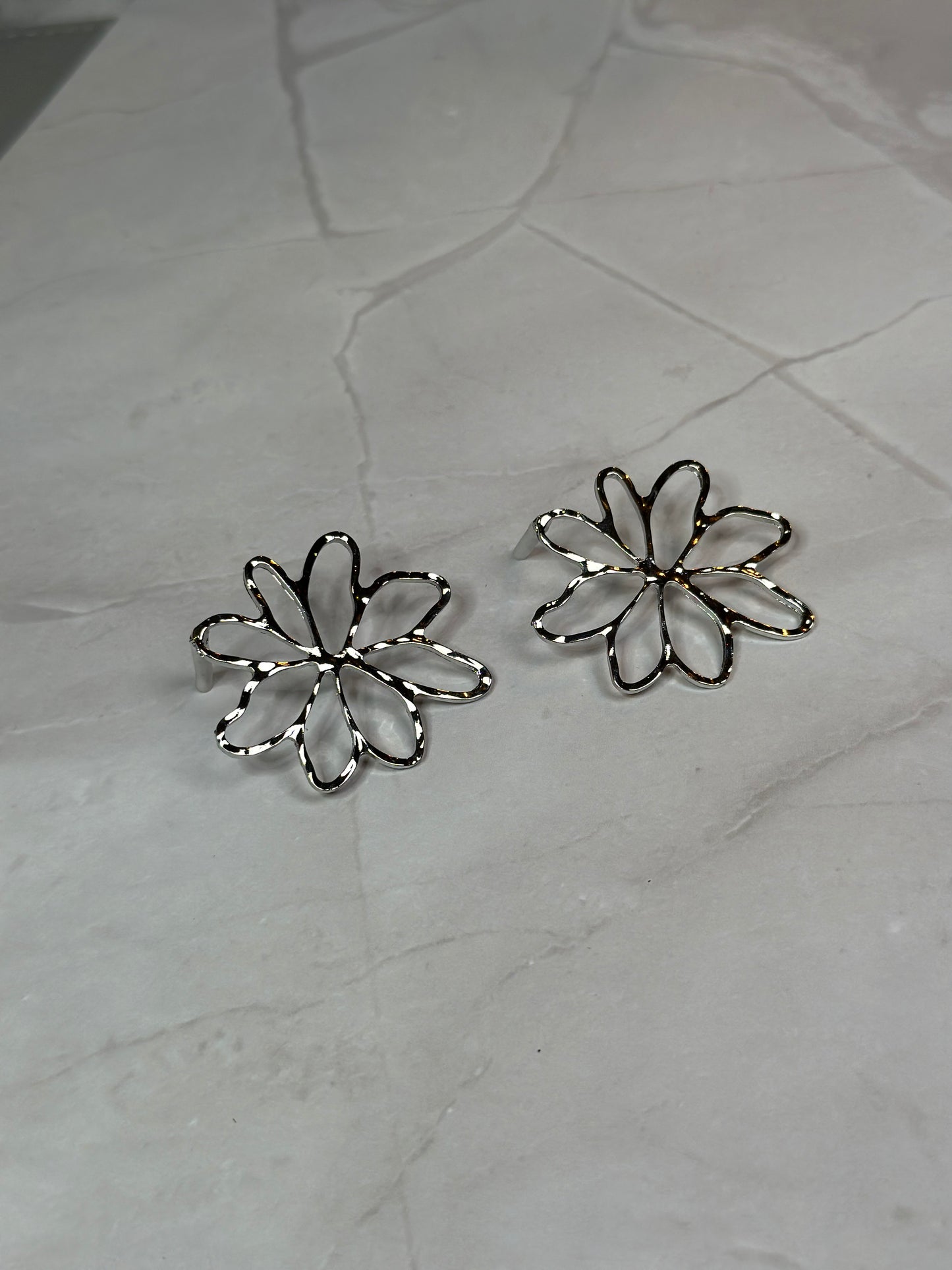 Silver Blossom Earring Studs