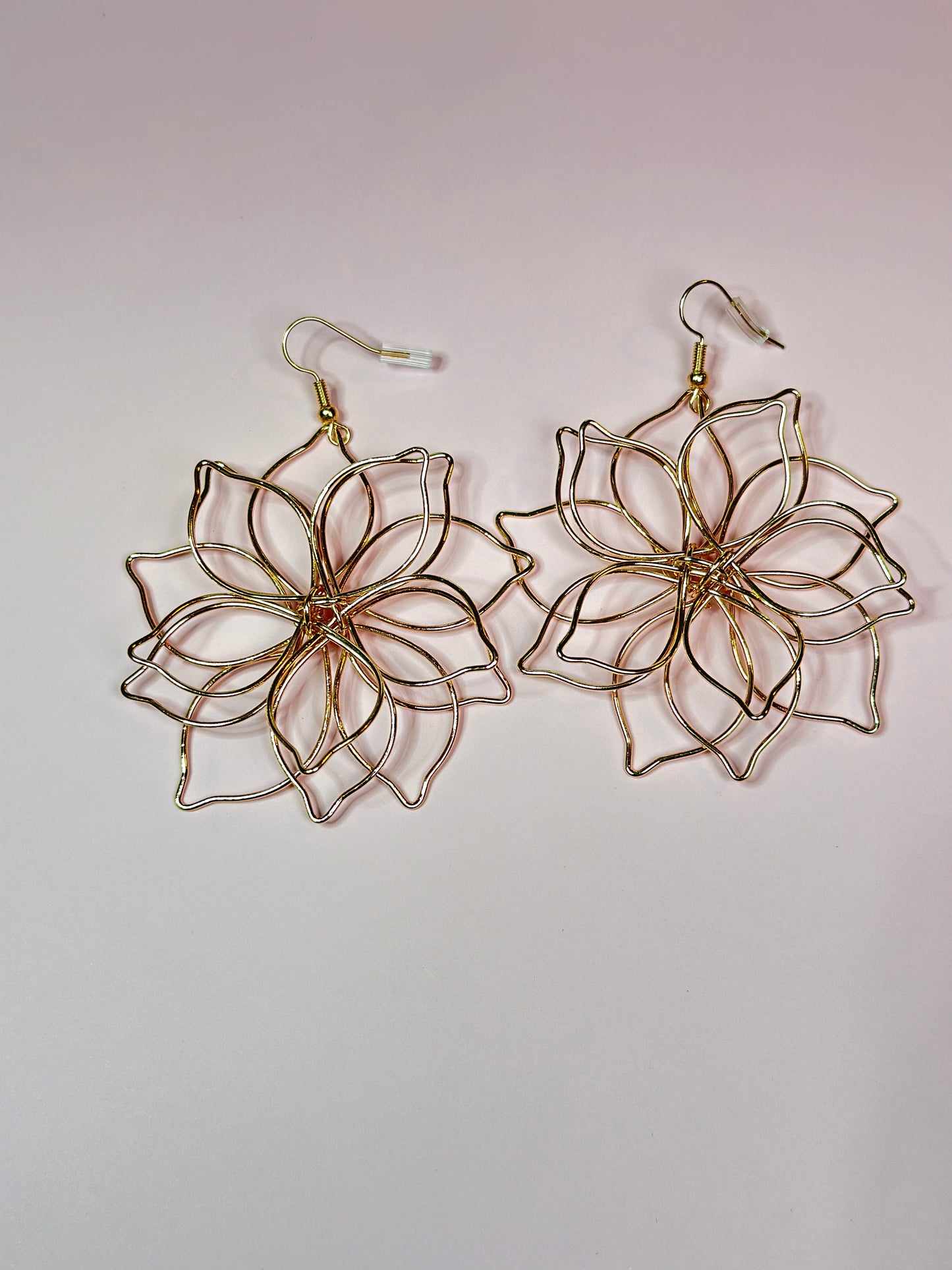 Wire Flower Dangle Earrings