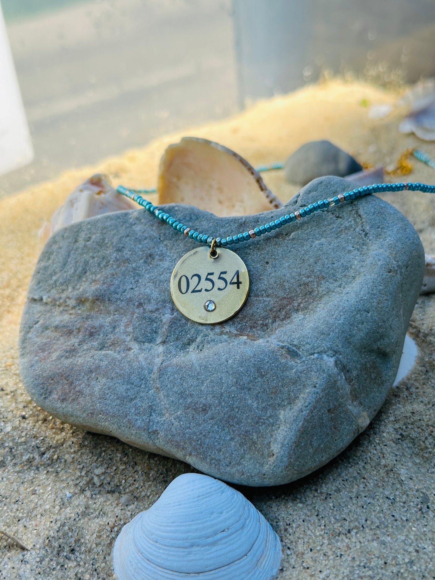 Nantucket 02554 Zip Code Bead Necklace