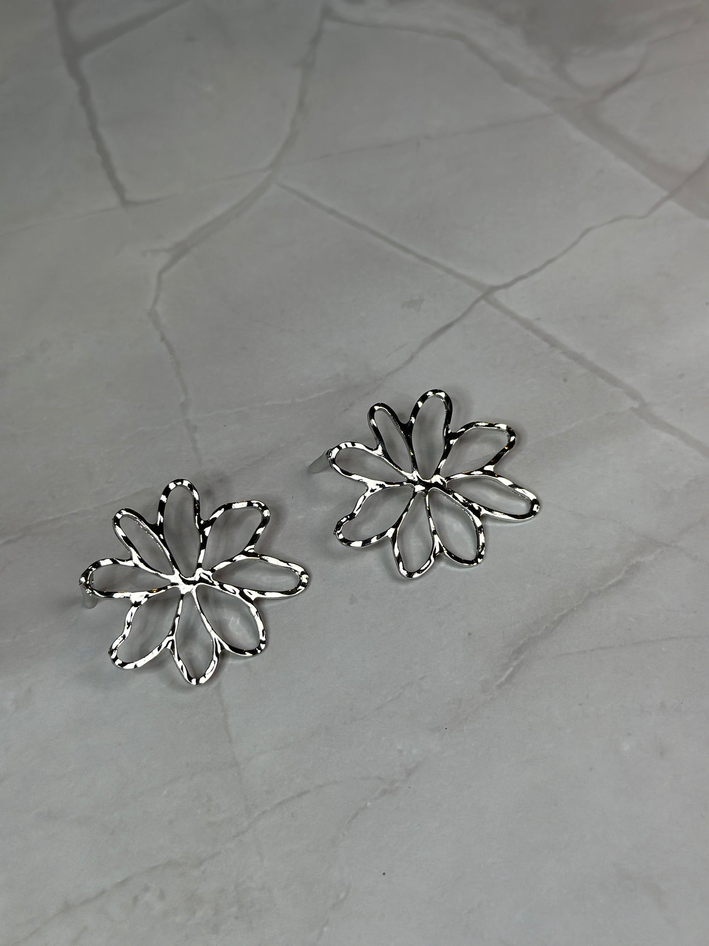 Silver Blossom Earring Studs