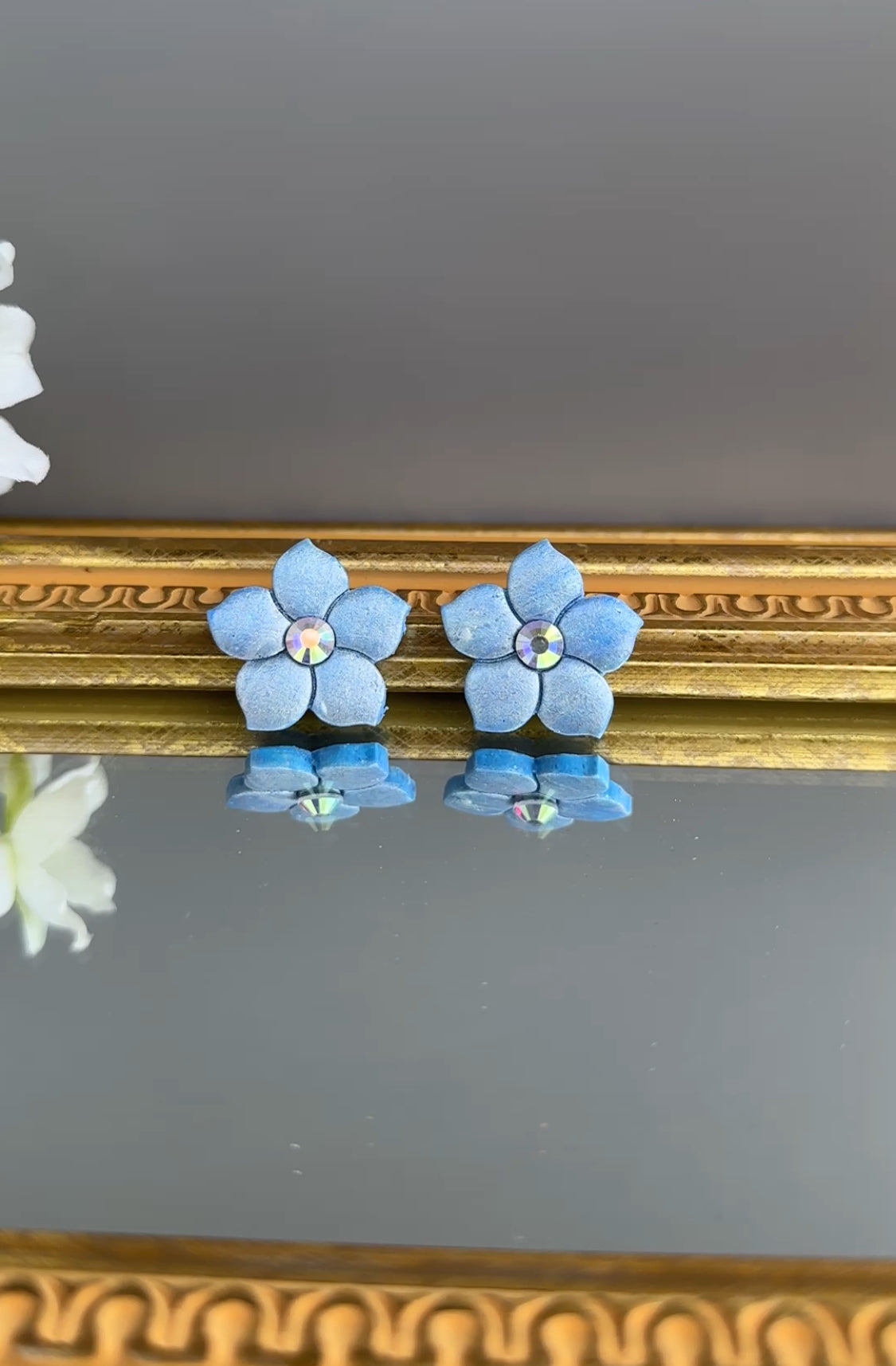 Whimsical Flower Polymer Clay Earring Studs